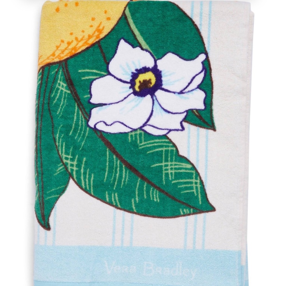 Vera Bradley Lemon Grove Towel with Yellow and Green - Picture 2 of 4